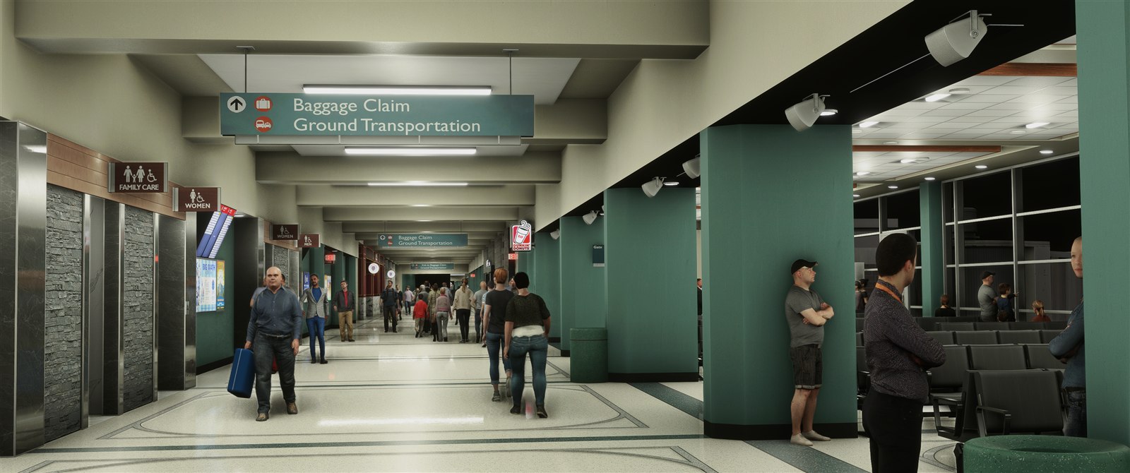 Scheduled operations flight simulation scene